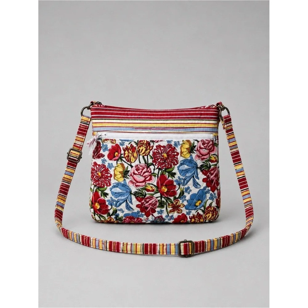 Womens Floral Crossbody Bag Purse Bohemian Cottage Prairie Quilted